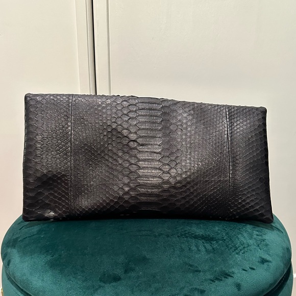 Faux Python Foldover Clutch - Picture 4 of 4